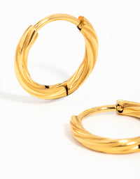 Gold Plated Surgical Steel Twisted Hoop Earrings - link has visual effect only