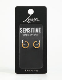 Gold Plated Surgical Steel Twisted Hoop Earrings - link has visual effect only