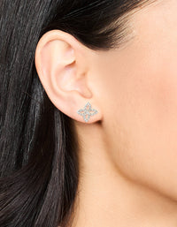 Surgical Steel Diamante Flower Stud Earrings - link has visual effect only