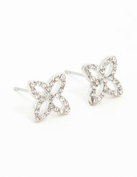 Surgical Steel Diamante Flower Stud Earrings - link has visual effect only