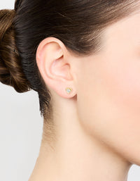 Gold Plated Surgical Steel Diamante Heart Stud Earrings - link has visual effect only