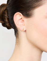 Gold Plated Surgical Steel Diamante Pavé Hoop Earrings - link has visual effect only