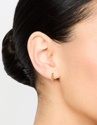 Gold Plated Surgical Steel Crossover Sleeper Huggie Earrings - link has visual effect only