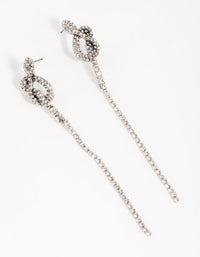 Silver Diamante Snake Chain Drop Earrings - link has visual effect only