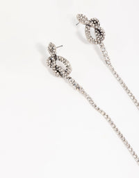 Silver Diamante Snake Chain Drop Earrings - link has visual effect only