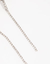 Silver Diamante Snake Chain Drop Earrings - link has visual effect only