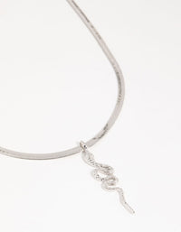 Silver Snake Pendant Necklace - link has visual effect only
