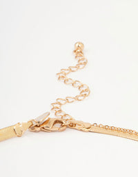 Gold Snake Layered Necklace - link has visual effect only