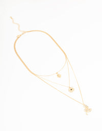 Gold Snake & Eye Layered Necklace - link has visual effect only