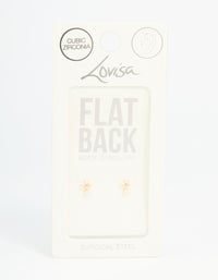 Gold Plated Surgical Steel Cubic Zirconia Flat Back Pack - link has visual effect only