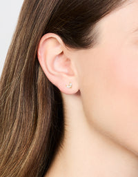 Gold Plated Surgical Steel Cubic Zirconia Flat Back Stud 2-Pack - link has visual effect only