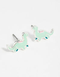 Silver Dinosaur Cartoon Stud Earrings - link has visual effect only