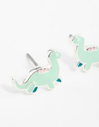 Silver Dinosaur Cartoon Stud Earrings - link has visual effect only