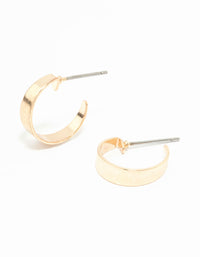 Gold Smooth Huggie Earrings - link has visual effect only