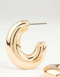 Gold Thick C Hoop Earrings - link has visual effect only