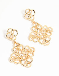 Gold Swirl Diamond Shaped Drop Earrings - link has visual effect only