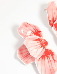 Gold Pink Coated Metal Hammered Statement Petal Stud Earrings - link has visual effect only
