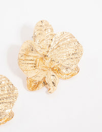 Gold Orchid Stud Earrings - link has visual effect only