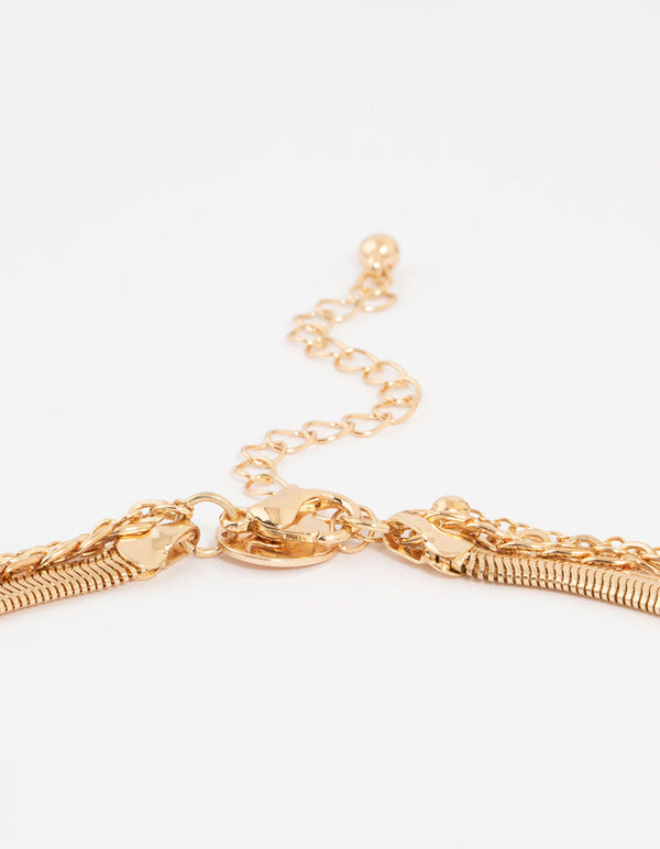 Gold Cross Mixed Layered Necklace