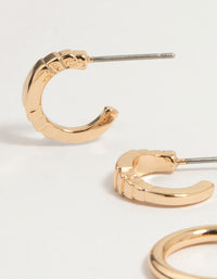 Gold Drop Hoop Earrings 6-Pack - link has visual effect only