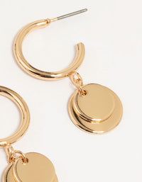 Gold Drop Hoop Earrings 6-Pack - link has visual effect only
