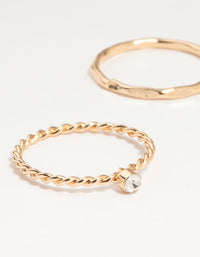 Gold Butterfly & Bow Rings 8-Pack - link has visual effect only