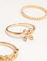 Gold Butterfly & Bow Rings 8-Pack - link has visual effect only