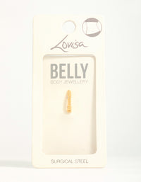 Gold Plated Surgical Steel Twisted Half Hoop Belly Bar - link has visual effect only