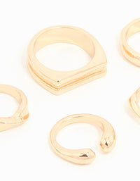Gold Chunky Mixed Rings 8-Pack - link has visual effect only