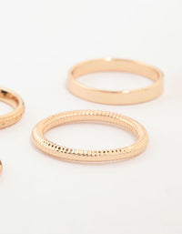 Gold Thin Textured Stacking Rings 8-Pack - link has visual effect only