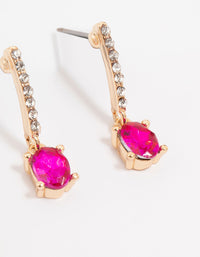 Gold Pink Diamante Clover Stud Earrings 3-Pack - link has visual effect only