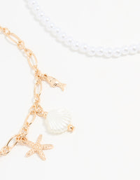 Gold Pearl Sea Anklets 3-Pack - link has visual effect only