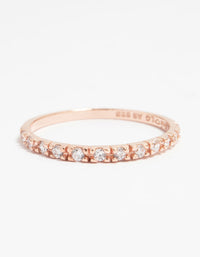 Rose Gold Plated Sterling Silver Cubic Zirconia Eternity Ring - link has visual effect only