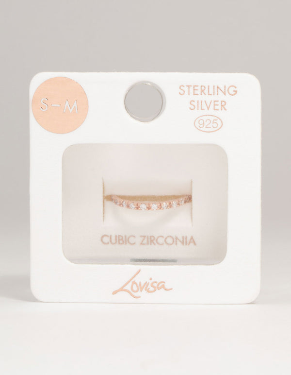 Rose Gold Plated Sterling Silver Cubic Zirconia Eternity Ring