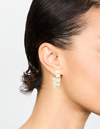 Gold & Paper Raffia Hoop Earrings - link has visual effect only