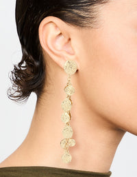 Gold Molten Disc Drop Earrings - link has visual effect only