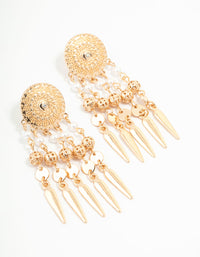 Gold Etched Dreamcatcher Drop Earrings - link has visual effect only