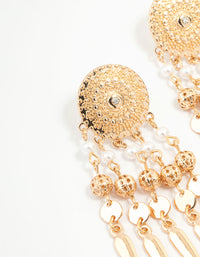 Gold Etched Dreamcatcher Drop Earrings - link has visual effect only