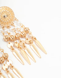 Gold Etched Dreamcatcher Drop Earrings - link has visual effect only