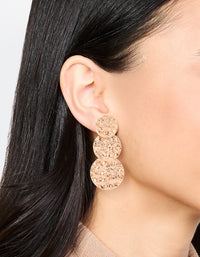 Gold Molten Disc Drop Earrings - link has visual effect only