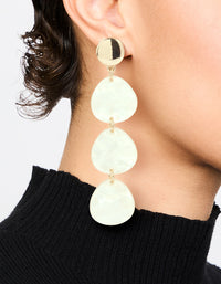 Gold Acrylic Teardrop Earrings - link has visual effect only