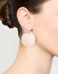 Gold & White Genuine Shell Effect Drop Earrings - link has visual effect only
