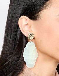 White Genuine Shell Layered Drop Earrings - link has visual effect only
