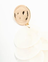 White Genuine Shell Layered Drop Earrings - link has visual effect only