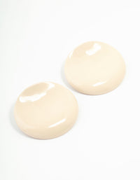 Acrylic Curved Disc Large Stone Earrings - link has visual effect only