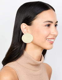 Acrylic Curved Disc Large Stone Earrings - link has visual effect only