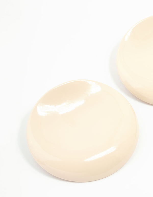 Acrylic Curved Disc Large Stone Earrings