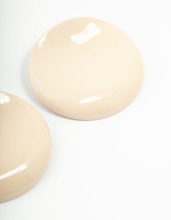 Acrylic Curved Disc Large Stone Earrings