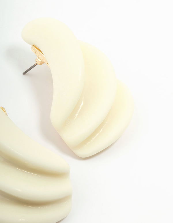 Acrylic Curved Disc Earrings