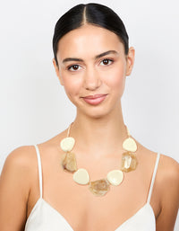 Brown & White Acrylic Statement Pendant Necklace - link has visual effect only